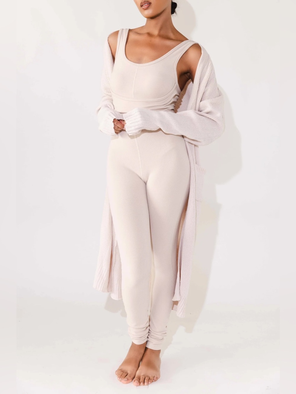 Fancy Homebody Essential Smooth Jumpsuit - Cream